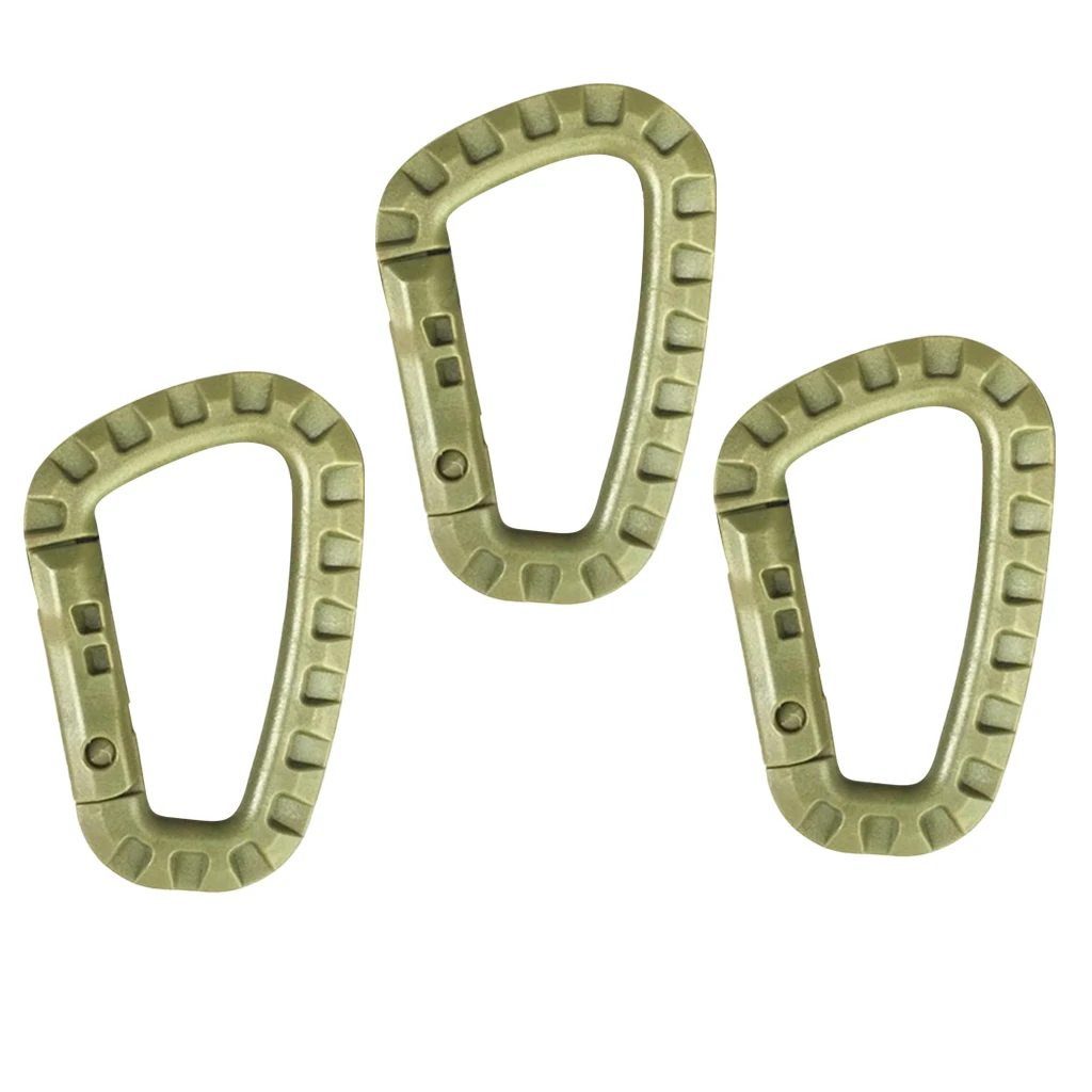 

3pcs D Shaped Strong Plastic Tactical Carabiner Clip Outdoor Backpack Hook for Lightweight Applications