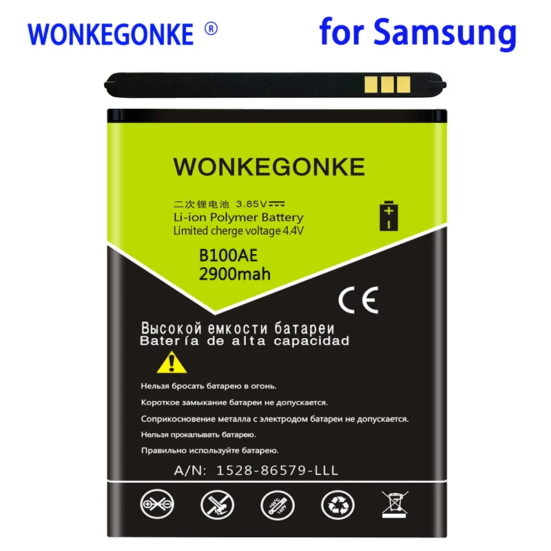 Аккумулятор WONKEGONKE 2900 мАч B100AE для Samsung Galaxy Ace 3 S7270 S7272 S7898 S7562C S7568i i699i s7262 | Мобильные