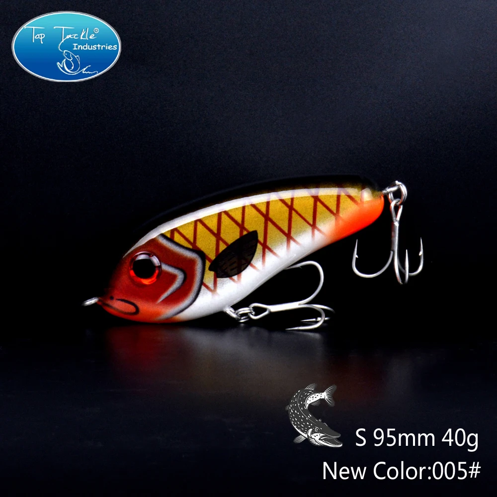 115 مللي متر 60g 95 مللي متر 40g بطيئة غرق قلم رعشة الصعب الطعم بايك باس كبير حجم الصيد إغراء jerkbait قلم رصاص مع Mustad السنانير