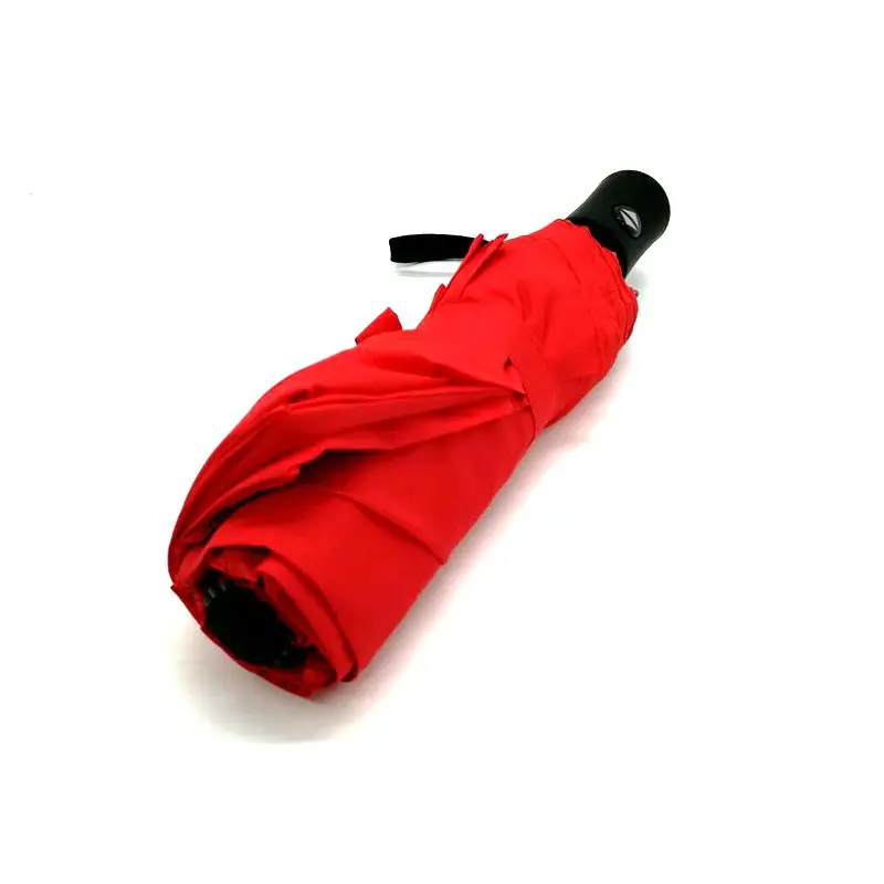 Полностью автоматический свадебный красный зонт от дождя для невесты, женский зонт от солнца с черным покрытием, женский элегантный красный зонт