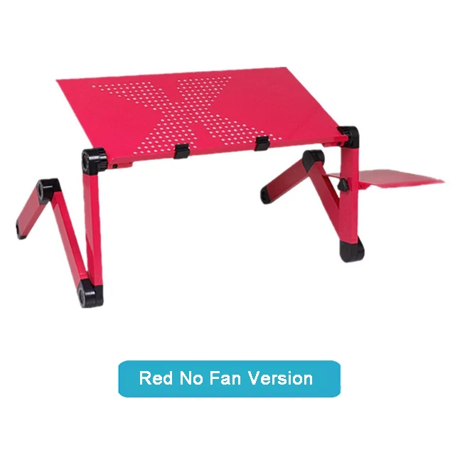 Портативный складной регулируемый складной стол для ноутбука Настольный компьютер mesa para подставка для ноутбука поднос для дивана кровать черный с вентилятором - Цвет: Red No Fan