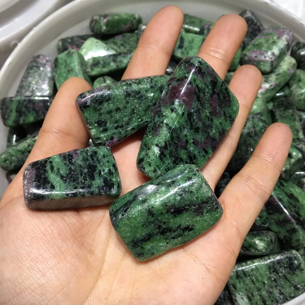

Large size natural Ruby Zoisite tumbled stone polished Rock crystal stone