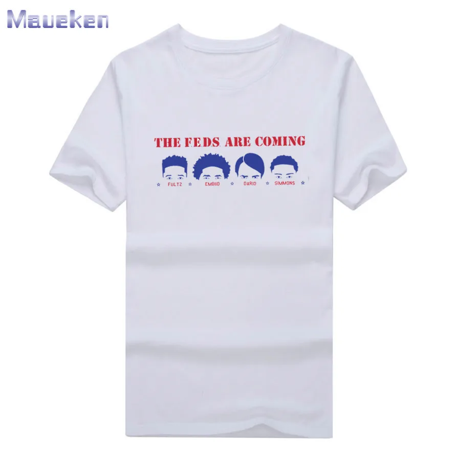 

2018 new FEDS Markelle Fultz Joel Embiid Dario Saric Ben Simmons t-shirt 100% cotton cool T Shirt Man for fans gift 0705-8