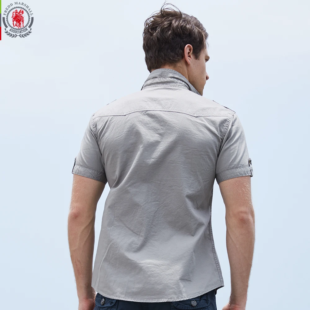 Mens Cargo Shirt Men Casual Shirt Solid Short Sleeve Shirts Work for Male Plus Size 55890 casual short sleeved shirt short sleeved shirt