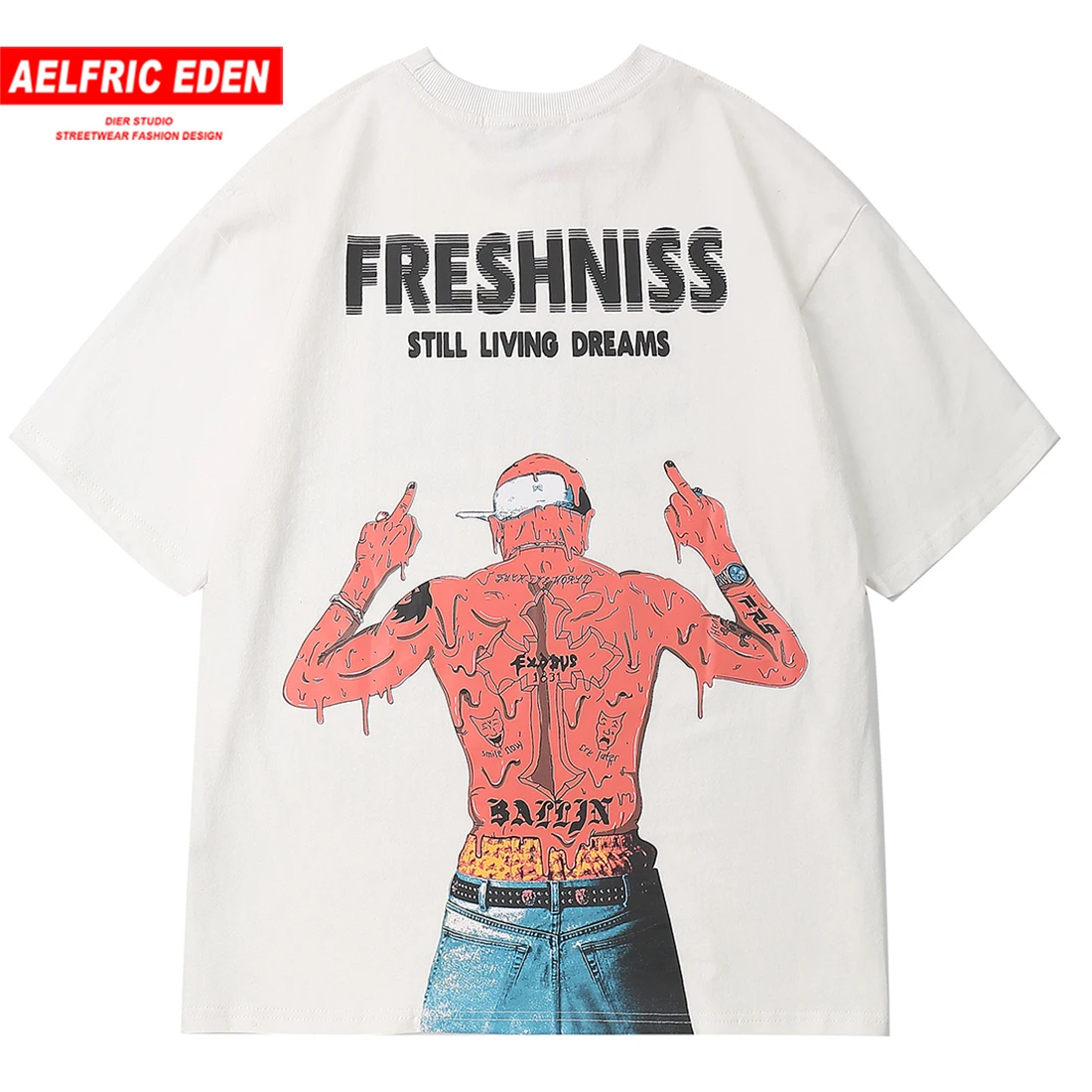 

Aelfric Eden Gang Rap Print T Shirts Mens Streetwear 2019 Summer Harajuku Hip Hop Vintage Casual Short Sleeve T Shirts Male Tops