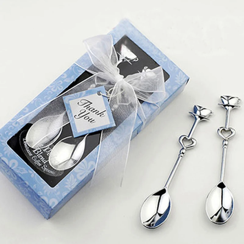 200pcs spoons /lot=100sets/lot 'the perfect blend' coffee spoon in blue