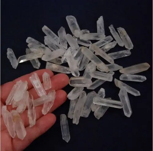 

small thin 40-60 Pieces NATURAL QUARTZ CRYSTAL RAW POINTS SHARDS 100g