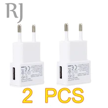 2 шт./лот, 5 В, 2 А, удобный адаптер для путешествий с европейской вилкой, настенное USB зарядное устройство для samsung galaxy S5, S4, S6, note 3, 2, для iphone 7, 6, 5, 4
