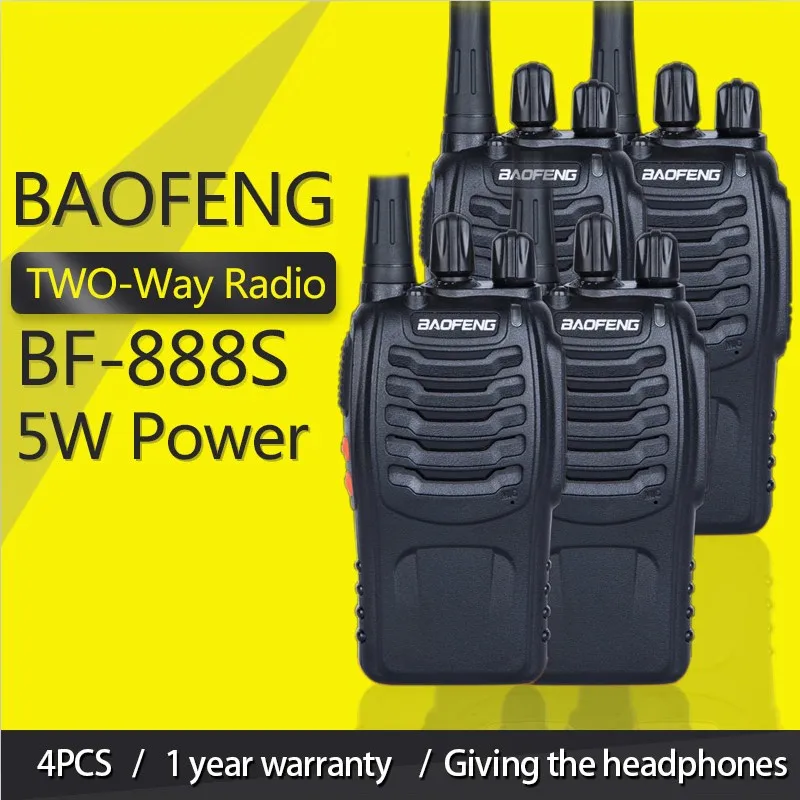 4 PCS Baofeng BF 888S Walkie Talkie 5W Handheld Pofung  UHF 5W 400-470MHz 16CH Two way Portable CB Radio 4 PCS Baofeng BF 888S Walkie Talkie 5W Handheld Pofung  UHF 5W 400-470MHz 16CH Two way Portable CB Radio
