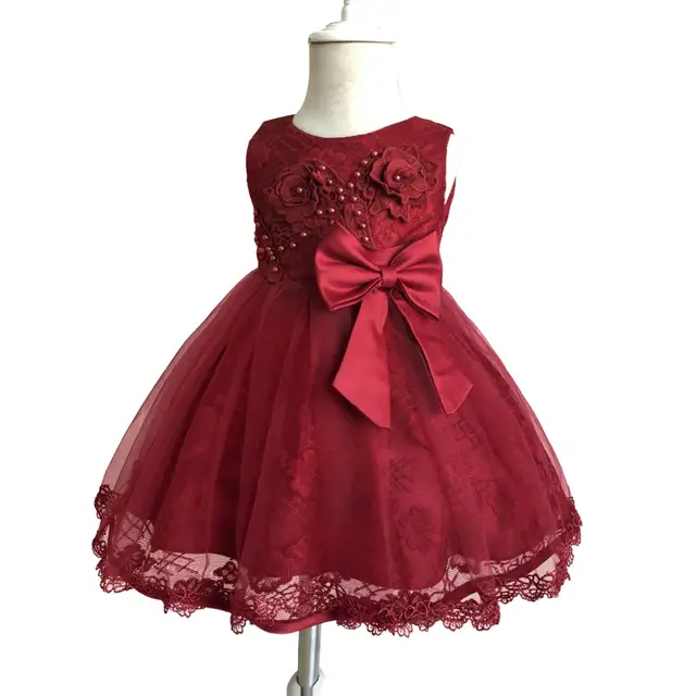 infant burgundy dress