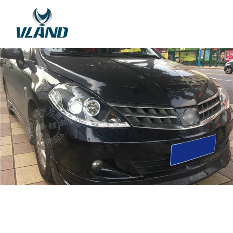 VLAND Factory для налобного фонаря для Tiida светодиодный налобный светильник 2007-2010 DRL H7 ксеноновая лампа Plug And Play дизайн светодиодный налобный светильник+ H7/D2H