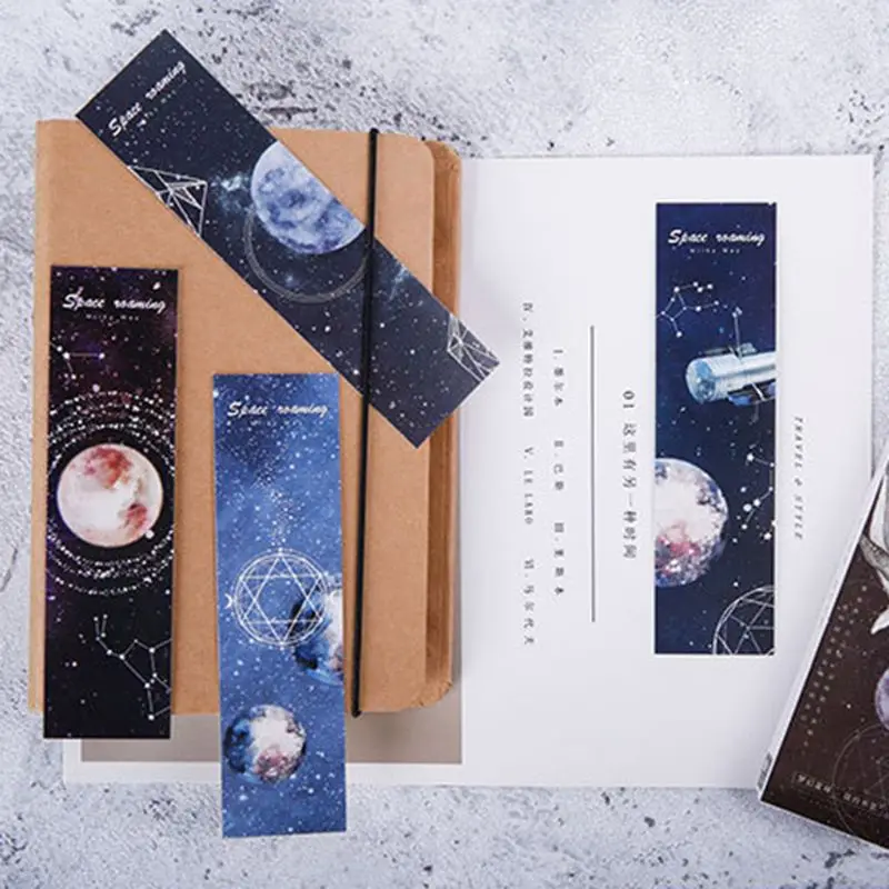 

30pcs Planet Bookmarks Paper Page Notes Label Message Card Book Marker School Supplies Stationery
