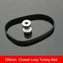 Fine Quality Black Rubber 2GT 200mm Perimeter Timing Belt 6mm Width Closed Loop Synchronous Belt Transmission Accessories