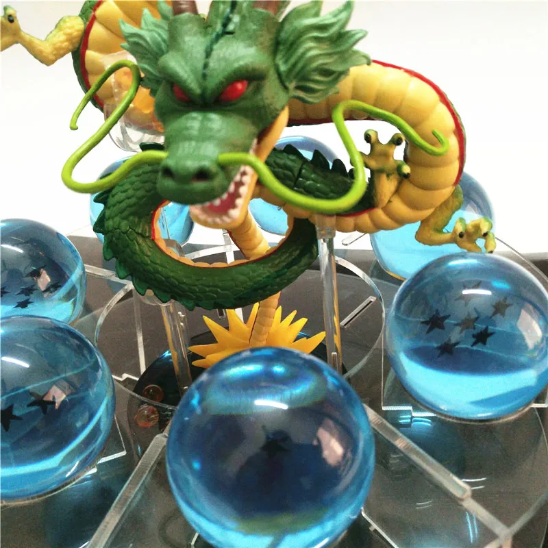 Dragon ball Z фигурка Shenron Shenlong Dragon ball фигурки дракона+ 7 хрустальных Драконовых шаров 4,2 см+ 1 полка brinquedos