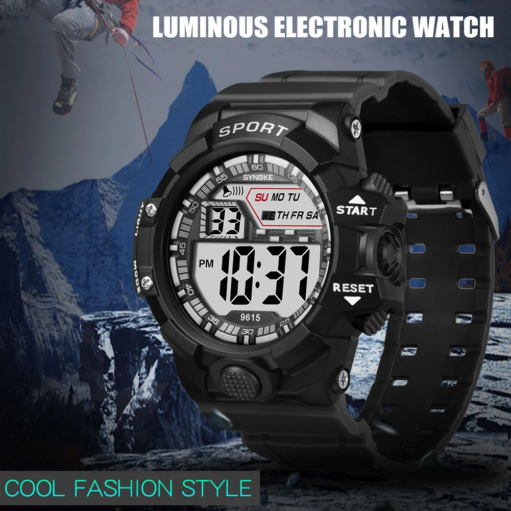 

Mens Waterproof Digital Sports Watch with Back Light Shock Resistant Multifunctional Watch KQS8