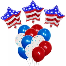12 дюймов латексный шар Национальный день США красный синий белый американский Звездный шар вечерние день рождения декоративные шары надувной шар