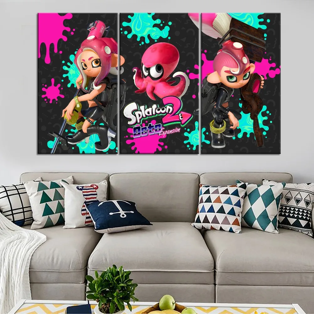 Splatoon 2 Game Painting Modern Decorative Wall Artwork Picture For Children Room One Set 3 
