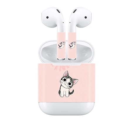 Горячие милые мультфильм шаблон виниловые наклейки на кожу для AirPods кожи Стикеры гарнитура наушники