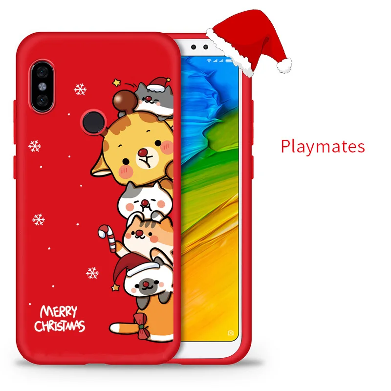 Новогоднее украшение чехол с принтом "Санта Клаус" для спортивной камеры Xiao mi Red mi Примечание 7 5 Чехол Рождественский подарок для Xiaomi mi A1 A2 Lite mi 8-9(США); красные mi 5 Plus - Цвет: Playmates