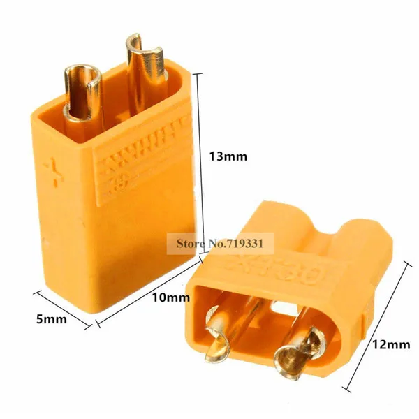 

10pairs XT30 2mm Golden Connector / Plug Set for RC Quadcopter Multicopter Airp