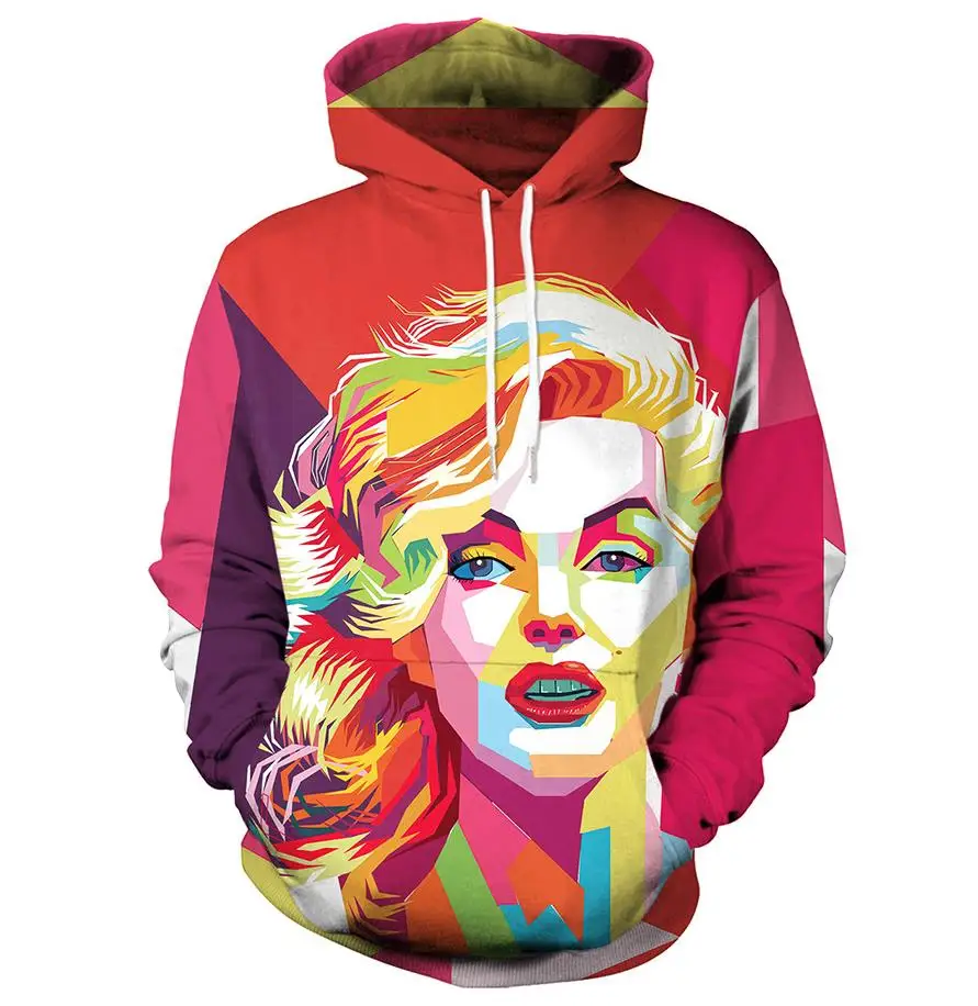 Женские толстовки с капюшоном Marilyn Monroe женская толстовка пуловер свободная