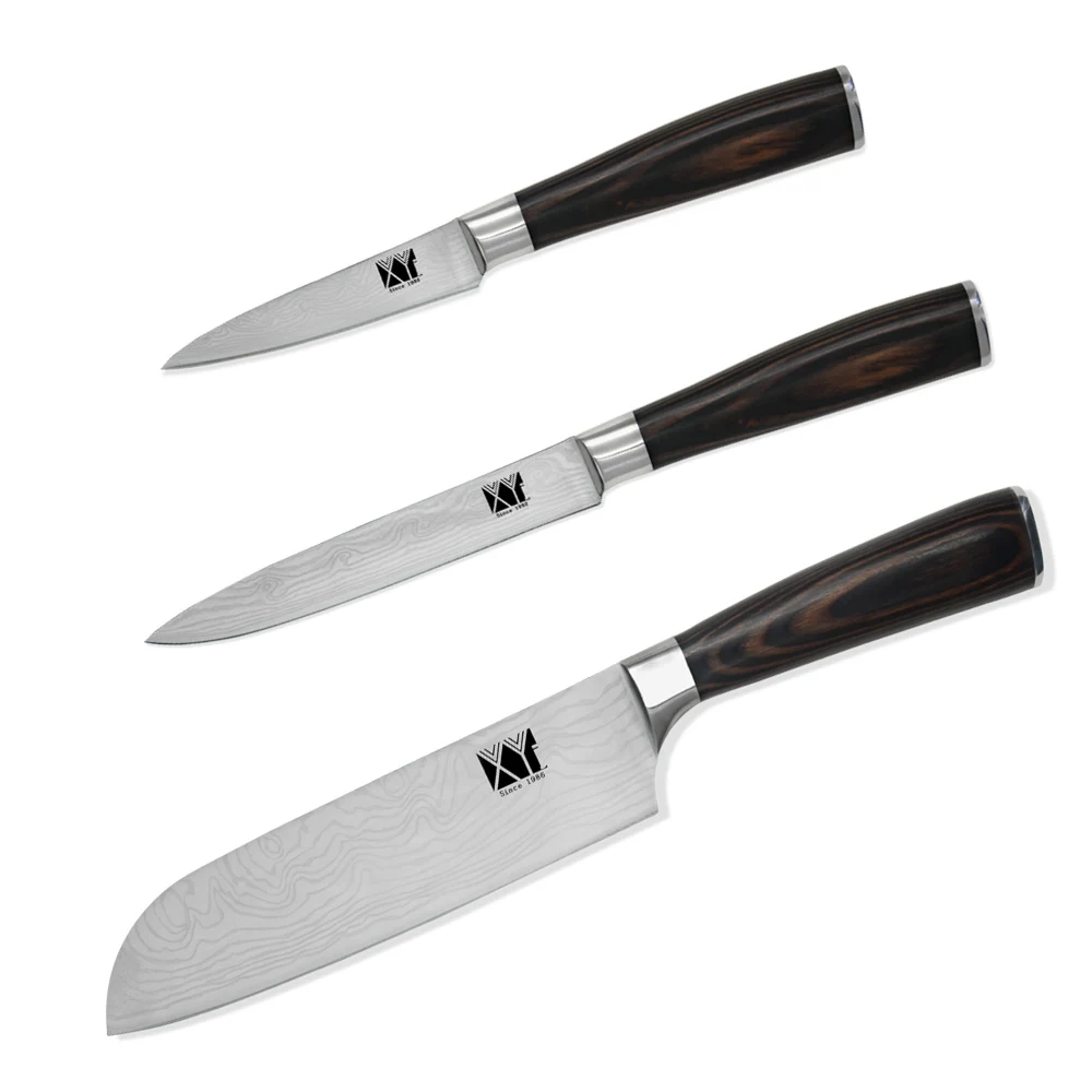 

XYJ brand kitchen knives paring utility Japanese 7Cr17 stainless steel knives mirror cooking knives kitchen gifts 3 piece set