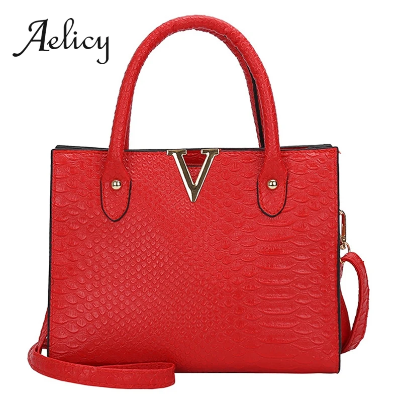 

Aelicy Women Retro Square Tote Bags Alligator Pattern Leather Handbag Large Capacity Satchel Crossbody Shoulder Bag Fashion 2019