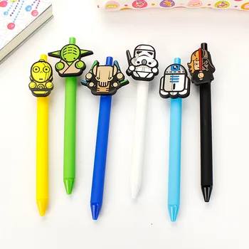 

36pcs/lot Q version cartoon anime creative candy color frosted gel pen press pen 0.5 black ink gel pen students gift