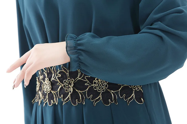 Мусульманское шифоновое длинное платье одежда женщин мусульманских стран Для женщин джилбаба Djellaba халат мусульманин турецкий Baju кимоно