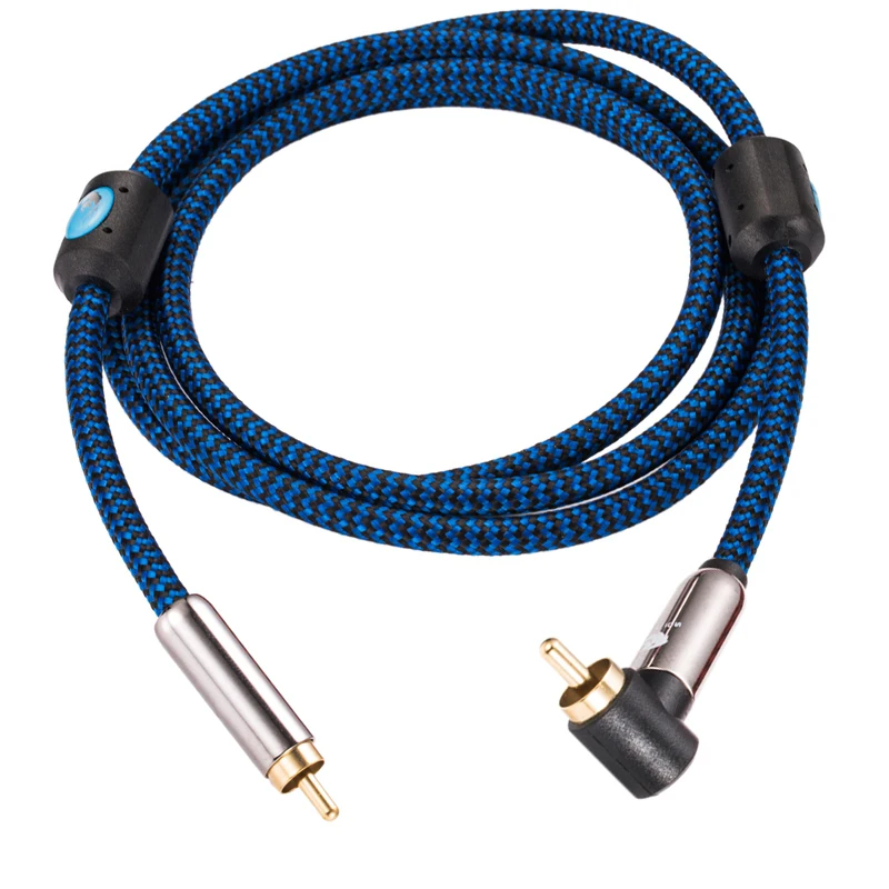 

Right Angled RCA to Straight RCA Audio Cable DVD Subwoofer Spdif Coaxial Cable OFC Braided 1M 2M 3M 5M 8M