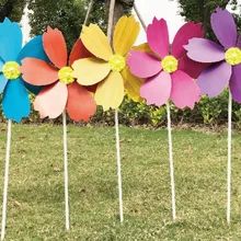 10 шт. Пластиковые Красочные штифт ветряной мельницы самосборка полосатая мельница детские игрушки для дома, сада, двора Декор Наружная игрушка