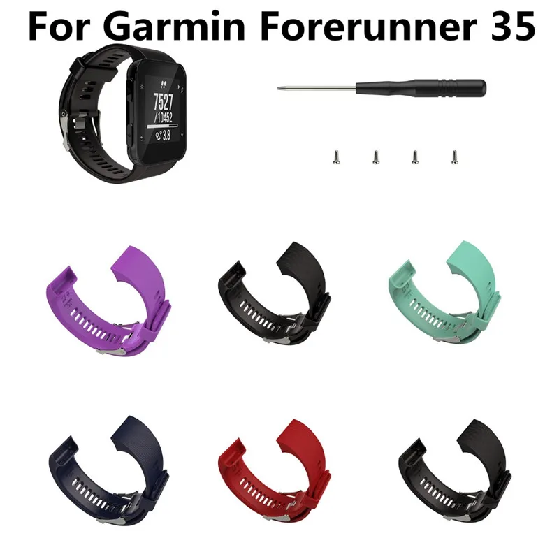Silicone Strap Replaceable Watch Band With Tools For Garmin Forerunner 35 FR35 W