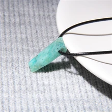 Высокое качество, натуральный камень, Кристальные ожерелья для женщин, сырье, Амазонит, кусочек, кулоны, ожерелья для женщин, мужчин, кристальная подвеска