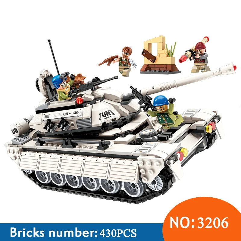 

Enlighten 3206 Building Block Peacekeeping Force Thunder Mission Tank Attach 429pcs Educational Bricks Toys For Children