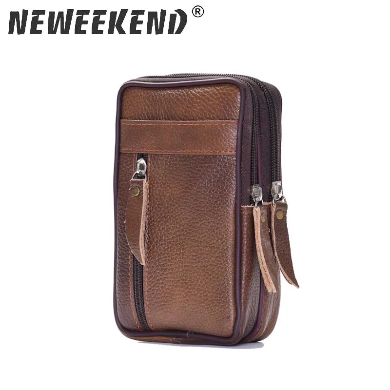 

New Men's Vintage Genuine Leather Cowhide Hook Belt Buckle Shoulder Messenger Crossbody Fanny Waist Bag Wallet Pouch 025