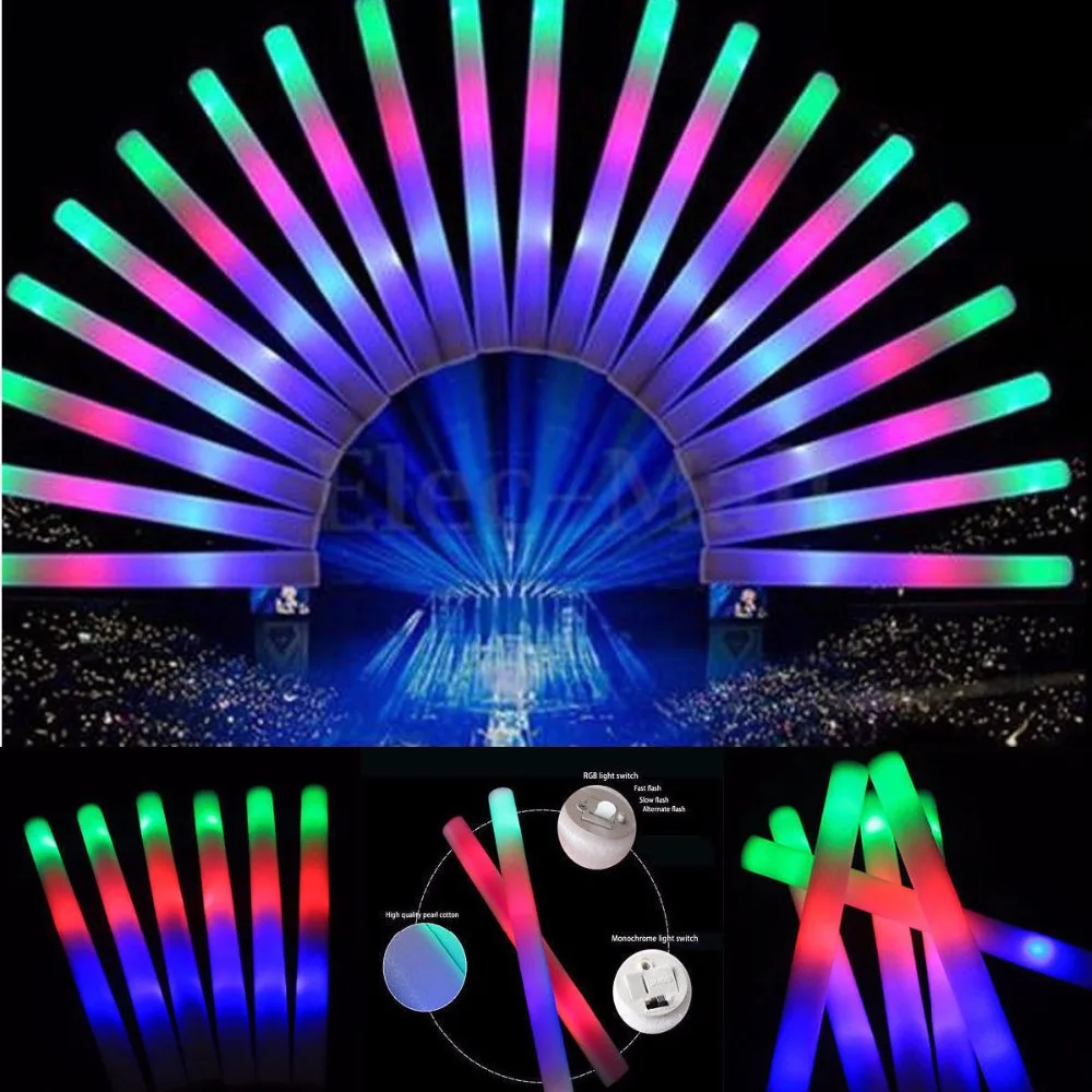 Glow Sticks Bulk Light Up LED Foam Stick Wand Rally Party Cheer Stick Party Festival Flashing Light Stick Wholesale Glow Sticks Bulk Light Up LED Foam Stick Wand Rally Party Cheer Stick Party Festival Flashing Light Stick Wholesale