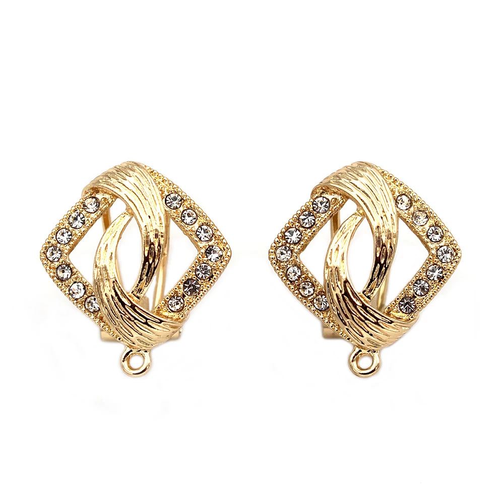 

Stud Clip Earrings Post Drop Filigree Flower Base with Loop Paved CZ DIY Findings Accessories African Wedding Jewelry Making
