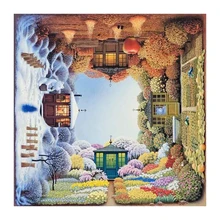 Пользовательские алмаз живопись Four seasons Пейзаж Вышивка крестиком Снеговик санта-клаус дар home decor diy pintura стразами ponto cruz