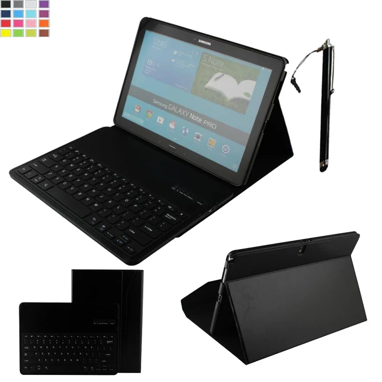 

New PU Leather Keyboard Cover For Samsung Galaxy Note PRO P900 & Tab PRO 12.2 Case w/ ABS Detachable Wireless Bluetooth Keyboard