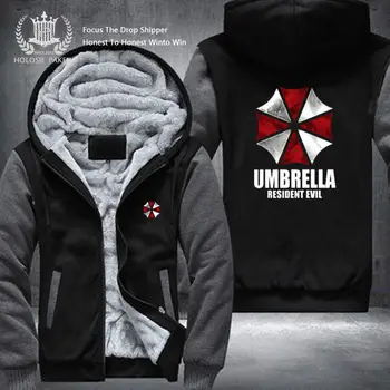 

Dropshipping USA Size Wonen Men The Umbrella Resident Evil Men Zipper Sweatshirt Jacket Fleece Thicken Custom Jacket Coat Hoodie