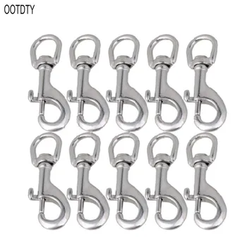 

OOTDTY 10Pcs 75mm/2.95in Swivel-Eye Bolt Snap Hooks Stainless Steel Silver Multi-Function Spring Snap Joints
