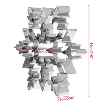 

Stainless Steel 3D Christmas Snowflake Cake Biscuit Cookie Cutter Mold DIY Baking Pastry Tool