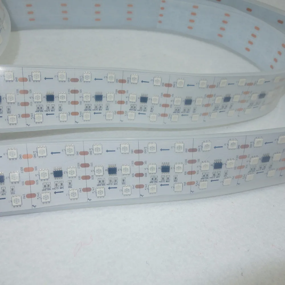 5 м DC24V GS8206 IC (аналогично WS2811 IC) 180 светодиодов/м (30 пикселей/м) белая печатная плата