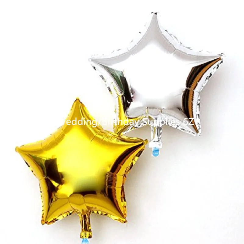 

5Pcs/lot 10" Inch/ 25*25CM Foil Star Balloon / Heart Ballon - Helium Metallic Globos For Wedding/Birthday Supplies 6Z