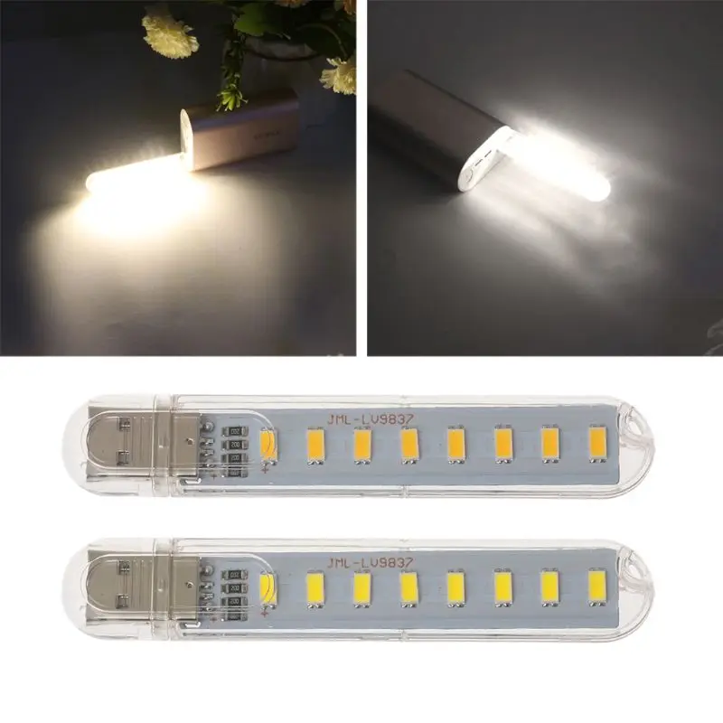 Computer Desk Mini USB Lamp DC5V 8 Beads LED Portable Highlight Night Light