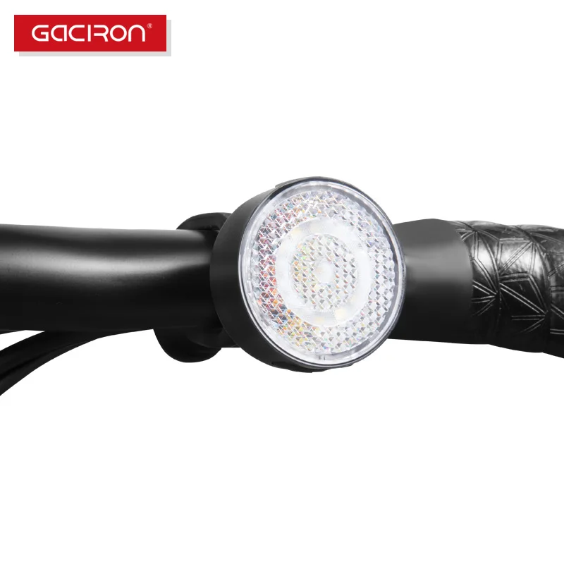 Comprar W08F 20 GACIRON luz frontal de advertencia 20 lúmenes lámpara LED recargable USB Luz de bicicleta impermeable accesorios de bicicleta