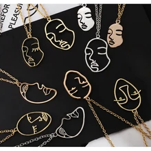 Модное массивное ожерелье для женщин, ювелирные изделия, золото, серебро, цвет, выдалбливают лицо, Длинная подвеска, чокеры, шнурки
