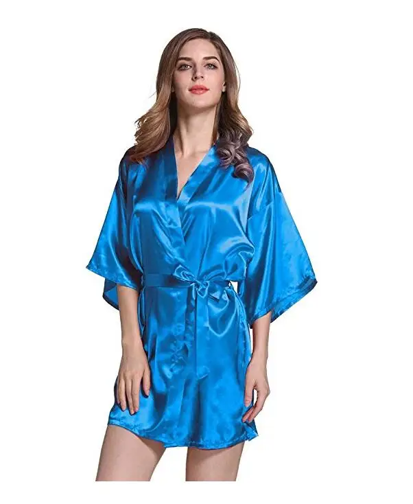 Women Sleepwear Bride Robes Silk Robe Silk Satin Wedding Bride Bridesmaid Robe Floral Bathrobe Short Kimono Robe Night Bath Fashion Dressing Gown for Women
