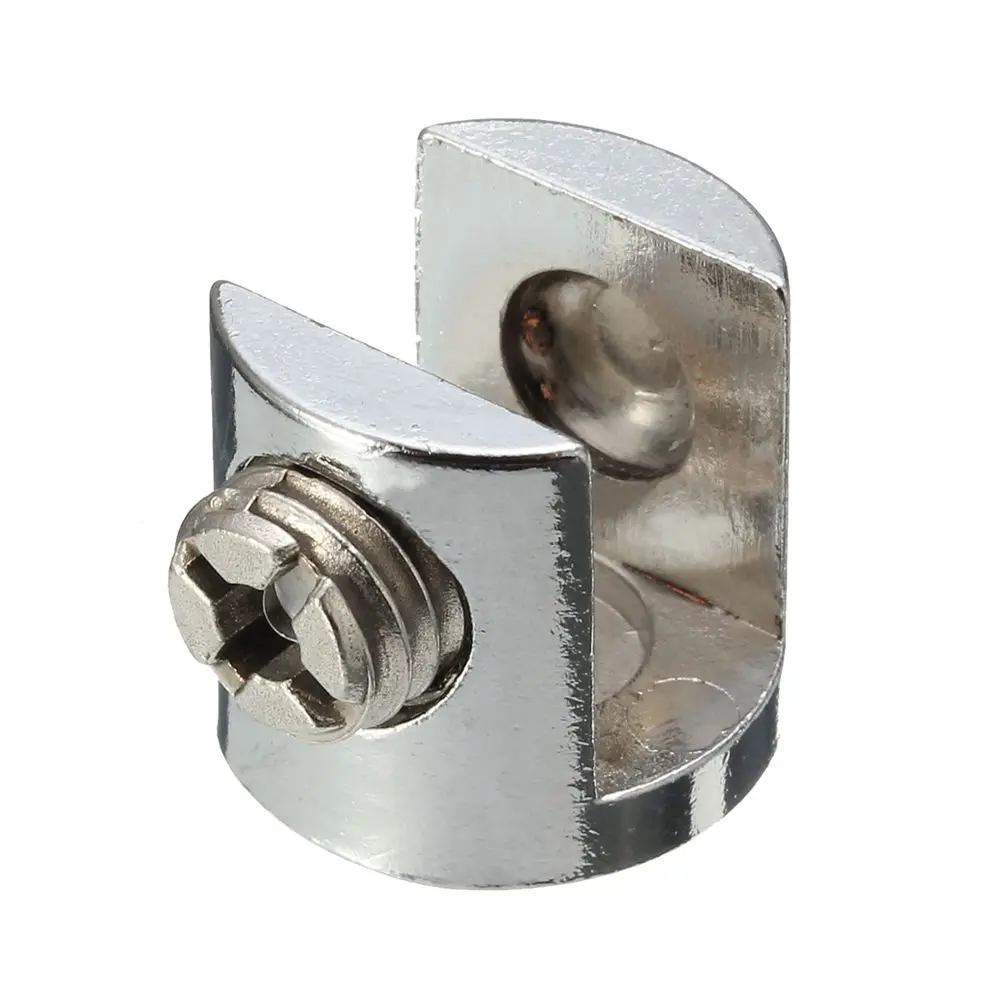 SHGO HOT 8 Pcs Round Shelves Support Brackets Clamp Clip 6 10mm Glass