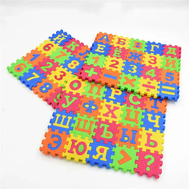 hot sell Russian alphabet letter toys Kids baby puzzle mats 55 * 55MM carpet babies  Language foam learning toy 1